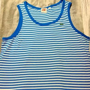 Lacoste L!VE Tank… XL… Blue and white stripes!